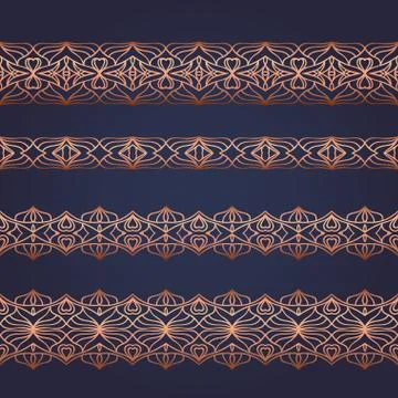 Seamless ornament set Stock Illustration