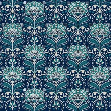 Seamless Ornamental Floral Pattern Stock Illustration