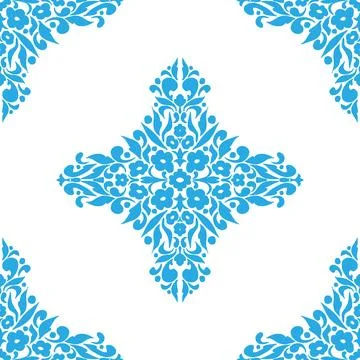 Seamless Ornamental Lace Pattern Vector Hand Drawn Vintage Decorative Floral  库存插图