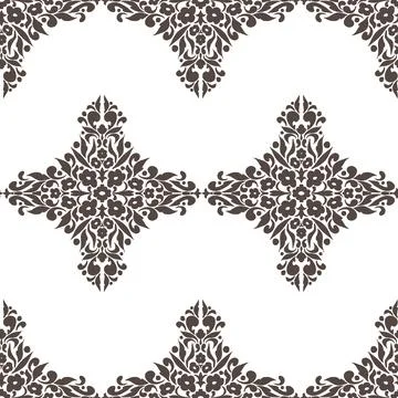 Seamless Ornamental Lace Pattern Vector Hand Drawn Vintage Decorative Floral  库存插图