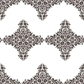 Seamless Ornamental Lace Pattern Vector Hand Drawn Vintage Decorative Floral  库存插图