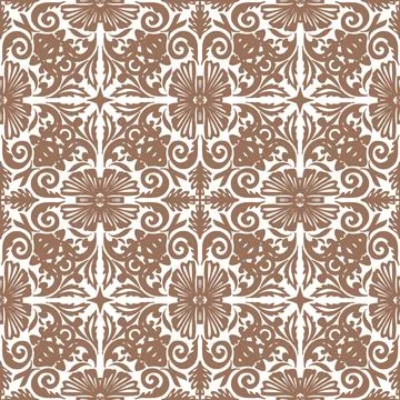 Seamless Ornamental Lace Pattern Vector Hand Drawn Vintage Decorative Floral  库存插图