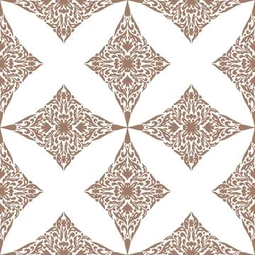 Seamless Ornamental Lace Pattern Vector Hand Drawn Vintage Decorative Floral  库存插图