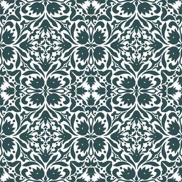 Seamless Ornamental Lace Pattern Vector Hand Drawn Vintage Decorative Floral  库存插图