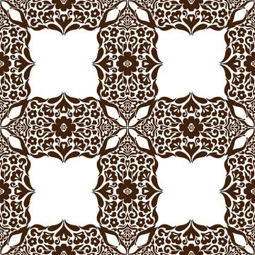 Seamless Ornamental Lace Pattern Vector Hand Drawn Vintage Decorative Floral  イラスト素材
