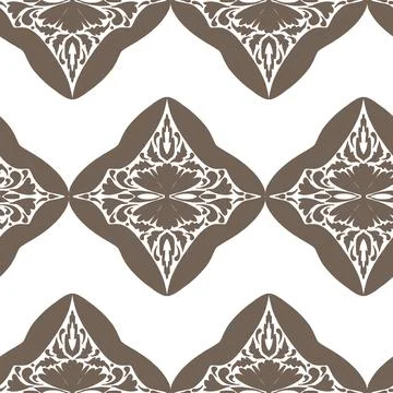 Seamless Ornamental Lace Pattern Vector Hand Drawn Vintage Decorative Floral  库存插图