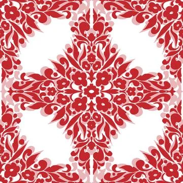 Seamless Ornamental Lace Pattern Vector Hand Drawn Vintage Decorative Floral  Stock Illustration