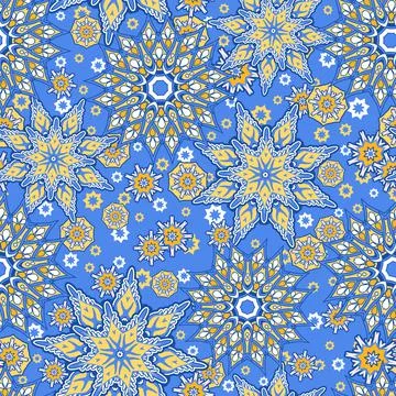 Seamless ornamental oriental pattern. Repeating geometric tiles with mandala. Illustrazione stock