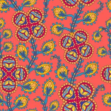 Seamless ornamental oriental pattern. Repeating geometric tiles with mandala Illustrazione stock