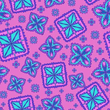 Seamless ornamental oriental pattern. Repeating geometric tiles with mandala Stock Illustration
