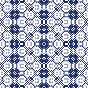 Seamless ornamental pattern in blue Stock Illustration