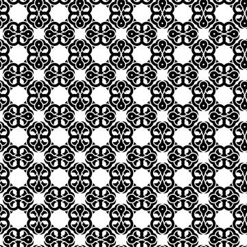 Seamless ornamental pattern with concentric circles and interlocking loops .. Stock Illustration
