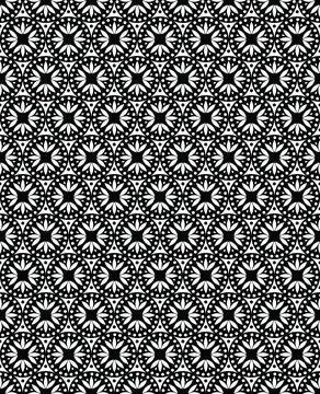 Seamless ornamental pattern featuring circular floral motifs with petal shape Stock Illustration