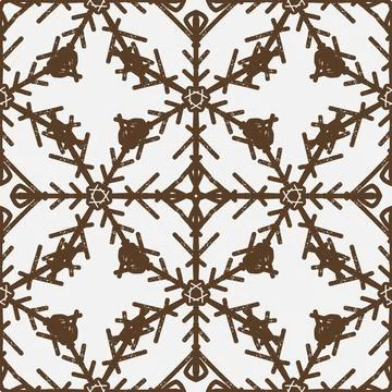 Seamless ornamental pattern in hand drawn textured style. Symmetrical decorat Stock Illustration