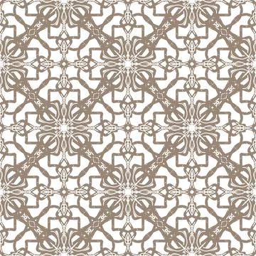 Seamless ornamental pattern in hand drawn textured style. Symmetrical decorat Stockillustratie