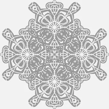 Seamless ornamental pattern in hand drawn textured style. Symmetrical decorat Stock Illustration