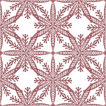 Seamless ornamental pattern in hand drawn textured style. Symmetrical decorat Stock Illustration