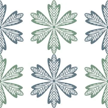 Seamless ornamental pattern in hand drawn textured style. Symmetrical decorat Stockillustratie