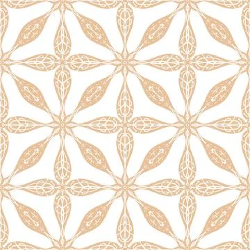 Seamless ornamental pattern in hand drawn textured style. Symmetrical decorat Stock Illustration