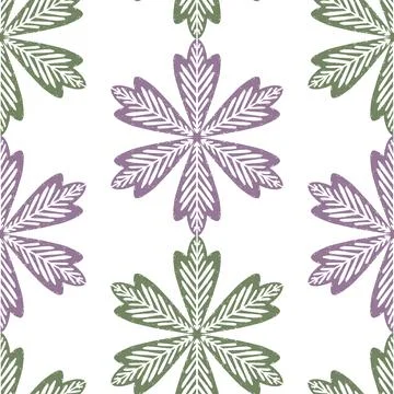 Seamless ornamental pattern in hand drawn textured style. Symmetrical decorat Stock Illustration
