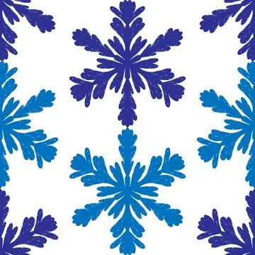 Seamless ornamental pattern in hand drawn textured style. Symmetrical decorat Stock Illustration
