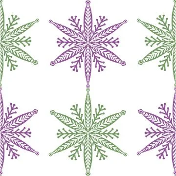Seamless ornamental pattern in hand drawn textured style. Symmetrical decorat Stockillustratie