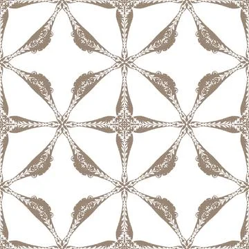 Seamless ornamental pattern in hand drawn textured style. Symmetrical decorat Stock Illustration