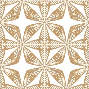 Seamless ornamental pattern in hand drawn textured style. Symmetrical decorat Stockillustratie
