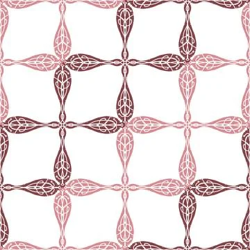 Seamless ornamental pattern in hand drawn textured style. Symmetrical decorat Stock Illustration
