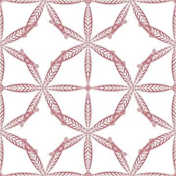 Seamless ornamental pattern in hand drawn textured style. Symmetrical decorat Stock Illustration