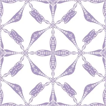 Seamless ornamental pattern in hand drawn textured style. Symmetrical decorat Stock Illustration
