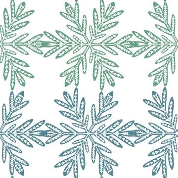 Seamless ornamental pattern in hand drawn textured style. Symmetrical decorat Stock Illustration
