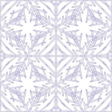 Seamless ornamental pattern in hand drawn textured style. Symmetrical decorat Stock Illustration