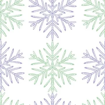 Seamless ornamental pattern in hand drawn textured style. Symmetrical decorat Stock Illustration