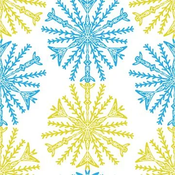 Seamless ornamental pattern in hand drawn textured style. Symmetrical decorat 스톡 일러스트