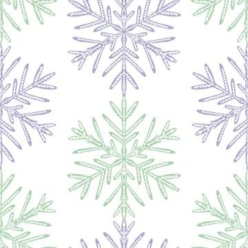 Seamless ornamental pattern in hand drawn textured style. Symmetrical decorat Stock Illustration