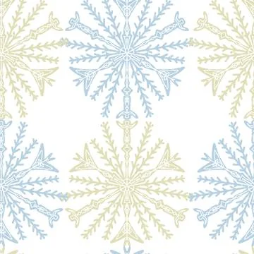 Seamless ornamental pattern in hand drawn textured style. Symmetrical decorat Stock Illustration