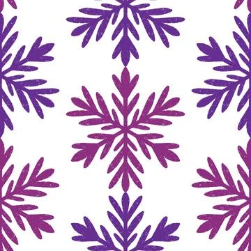 Seamless ornamental pattern in hand drawn textured style. Symmetrical decorat Stock Illustration