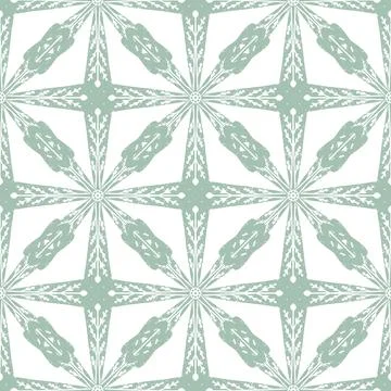 Seamless ornamental pattern in hand drawn textured style. Symmetrical decorat Stock Illustration