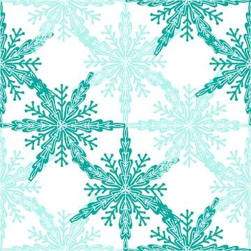 Seamless ornamental pattern in hand drawn textured style. Symmetrical decorat Stock Illustration