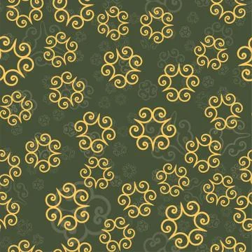 Seamless ornamental pattern or Vector decorative background with round floral イラスト素材