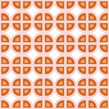 Seamless Ornamental pattern of simple geometric shapes in trendy bright color Stock Illustration