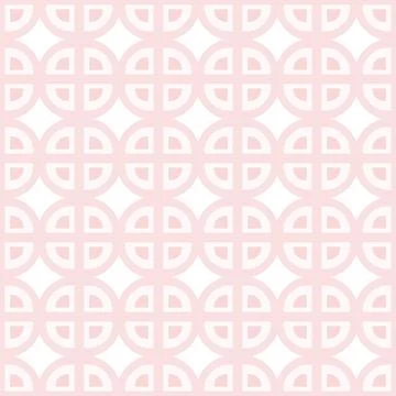 Seamless Ornamental pattern of simple geometric shapes in trendy pale pink tint Stock-Illustration