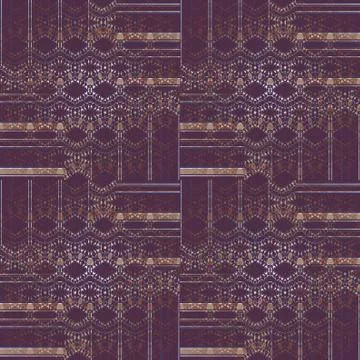 Seamless ornamental pattern violet brown beige shifted Stock Illustration