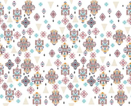 Seamless ornamental pattern,Ethnic design,Traditional print,Scarf,Shawl,Bandanna Stock Illustration