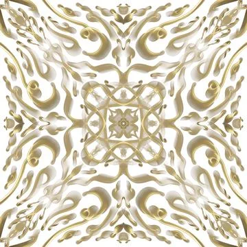 Seamless ornamental surface pattern in golden colour イラスト素材