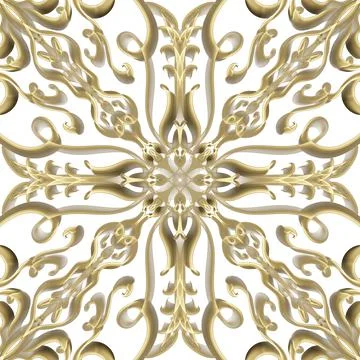 Seamless ornamental surface pattern in golden colour Illustrazione stock