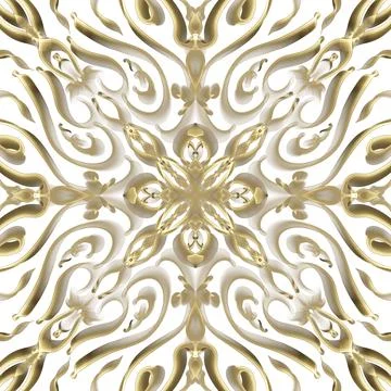 Seamless ornamental surface pattern in golden colour Illustrazione stock