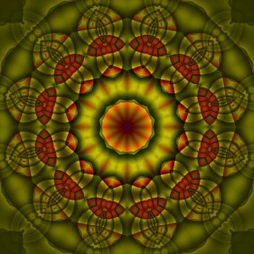 Seamless ornaments red olive green Stock Illustration