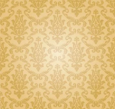 Seamless ornate damask pattern, vector illustration Stock Illustration